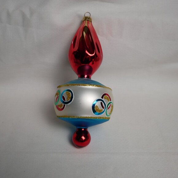 Radko "Eternal Flame" Olympic Torch Motif Triple Drop Ornament Rare Vintage ~8" - Picture 2 of 10